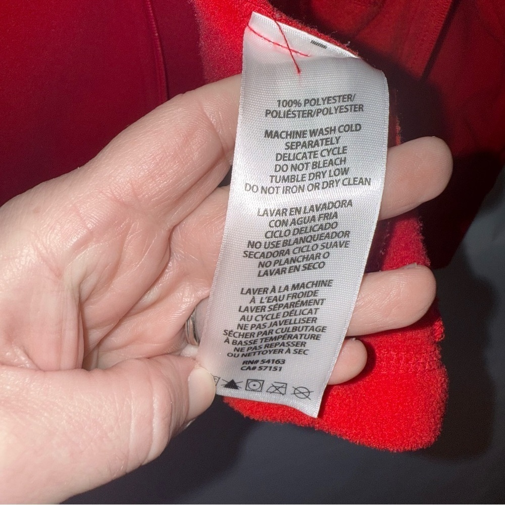 Clavin Klein Performance Fleece Zipper Jacket Size Medium Red - Picture 2 of 11